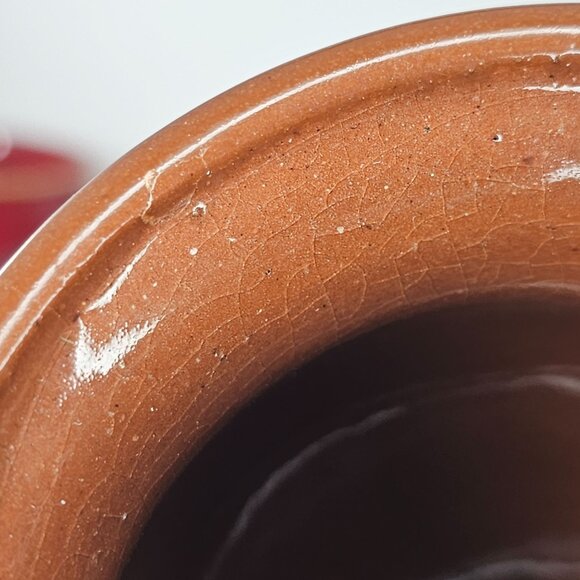 Hand-Painted Mexican Clay Pottery Jarrito Little Jug Glazed Coffee Mug Signed - Picture 9 of 10